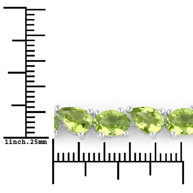 21.37 Carat Genuine Peridot .925 Sterling Silver Bracelet