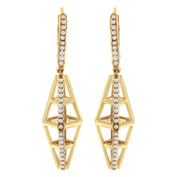 14K Yellow Gold 5/8 Cttw Diamond Geometrical Pillar Drop and Dangle Earrings (G-H Color, SI1-SI2 Clarity)