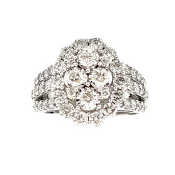 Natural 1.75ct Diamond Ring 10KT White Gold