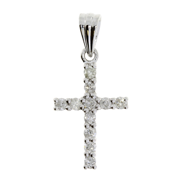 .20ct Diamond Cross Religious Pendant 10KT White Gold