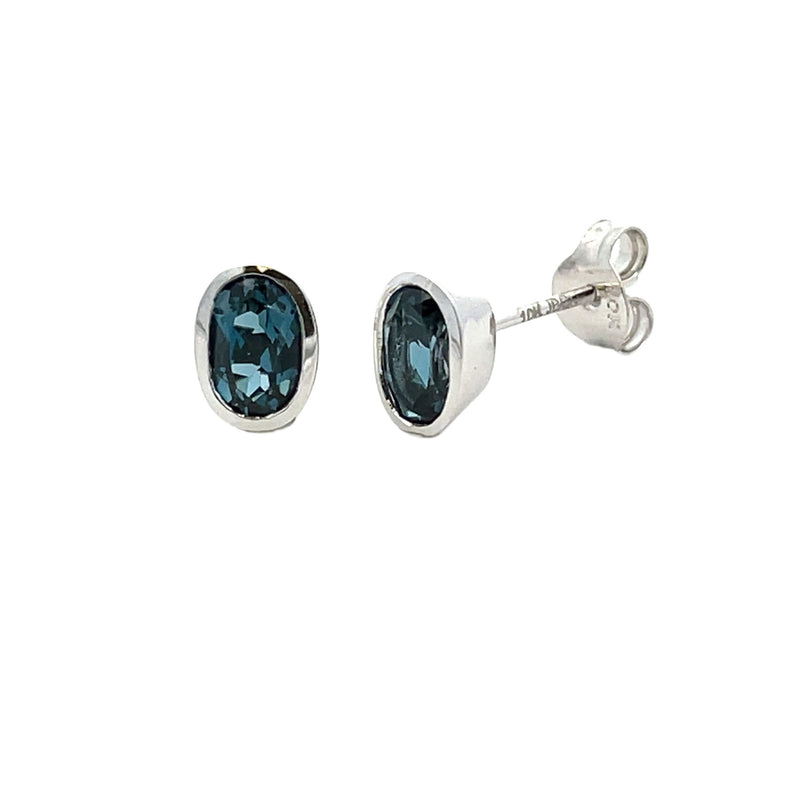 .97ct London Blue Topaz Stud Earrings 10KT White Gold