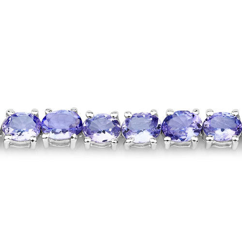 12.21 Carat Genuine Tanzanite .925 Sterling Silver Bracelet