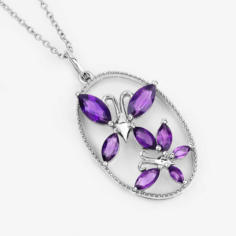 2.12 Carat Genuine Amethyst .925 Sterling Silver Pendant