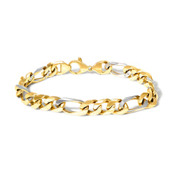 14K Two-Tone Gold 3/8ct TDW Round Cut Diamond Link Bracelet (I-J I1-I2)
