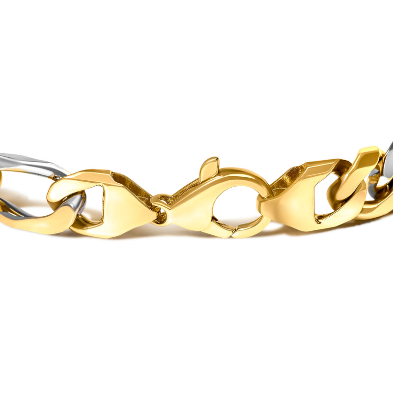 14K Two-Tone Gold 3/8ct TDW Round Cut Diamond Link Bracelet (I-J I1-I2)