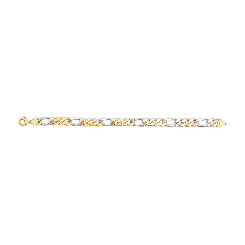 14K Two-Tone Gold 3/8ct TDW Round Cut Diamond Link Bracelet (I-J I1-I2)