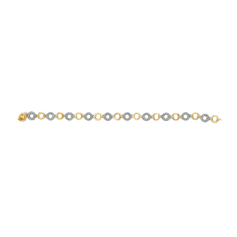 14K Yellow Gold 1/2ct TDW Round Cut Diamond Circle Bracelet (I-JI2-I3)