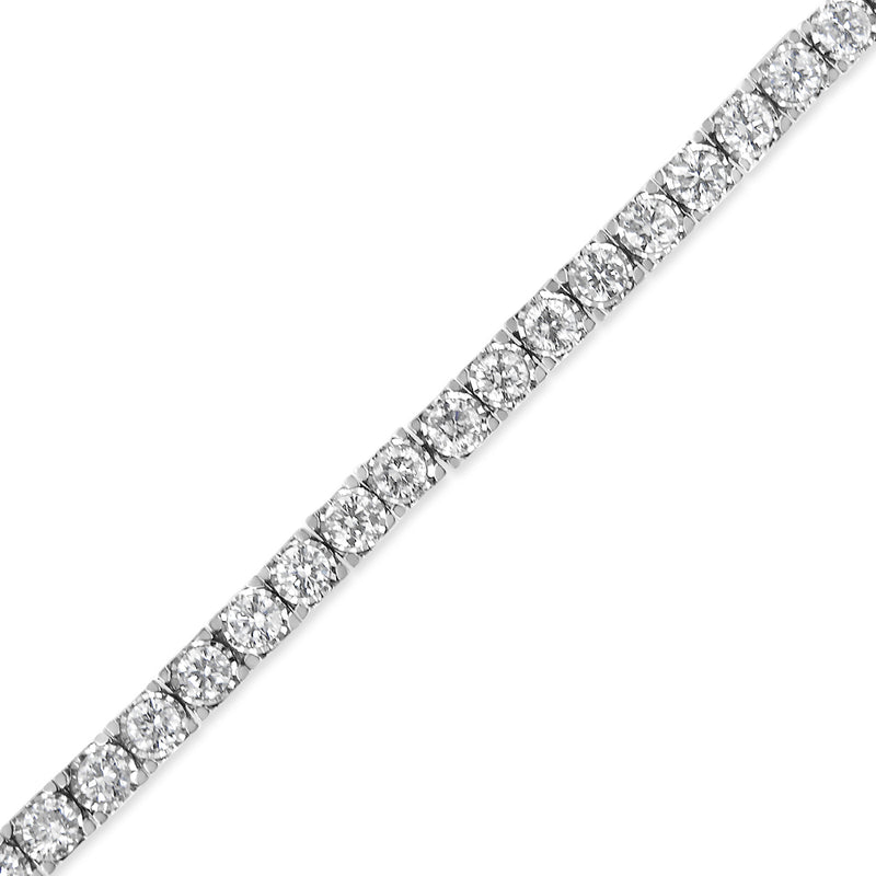 14K White Gold 3.0 Cttw Miracle Set Round-Cut Lab Grown Diamond Illusion 7" Tennis Bracelet (F-G Color VS2-SI1 Clarity)
