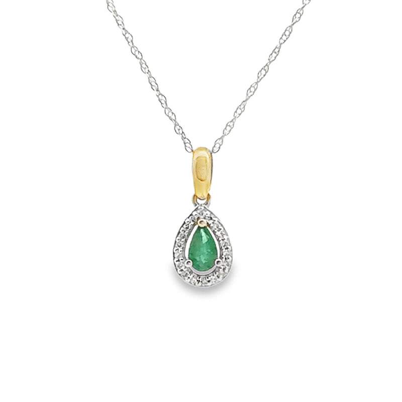 .24ct Emerald Diamond Fashion Pendants 10KT Yellow Gold