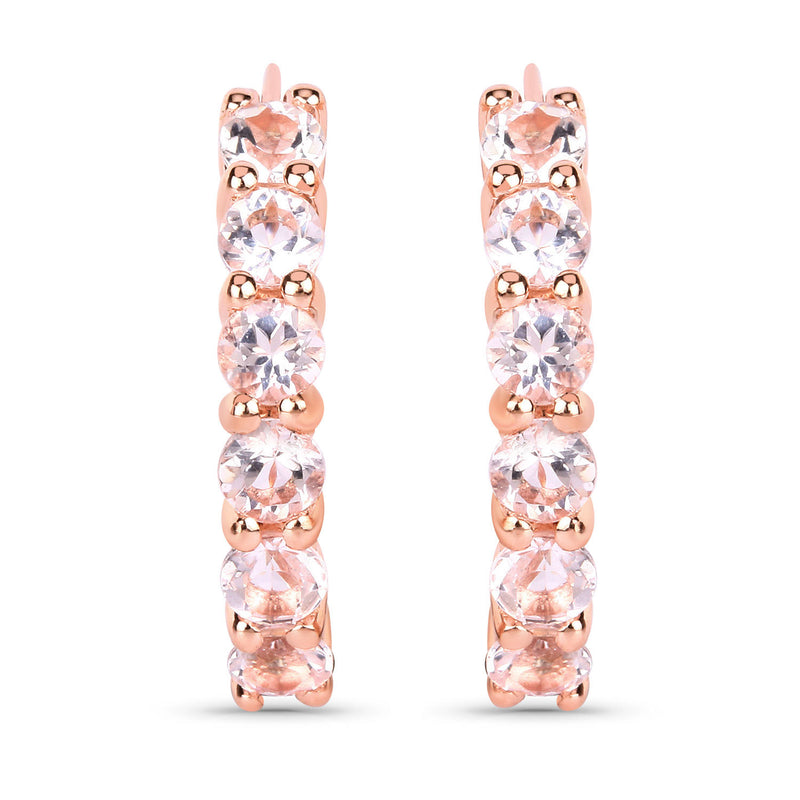 1.08 Carat Genuine Morganite .925 Sterling Silver Earrings