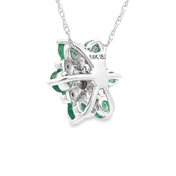 .22ct Emerald Diamond Fashion Pendants 14KT White Gold