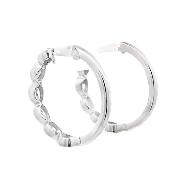 1.00ct Lab Grown Diamond Hoop Earrings 14KT White Gold