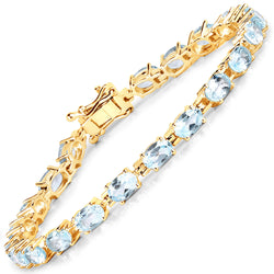 11.22 Carat Genuine Blue Topaz .925 Sterling Silver Bracelet