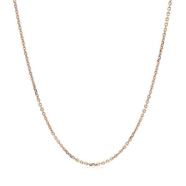 18k Rose Gold Diamond Cut Cable Link Chain (1.10 mm)