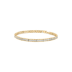 10K Yellow Gold 1.00 Cttw Diamond Channel Set Style 7" Tennis Bracelet (H-I Color, I1-I2 Clarity)