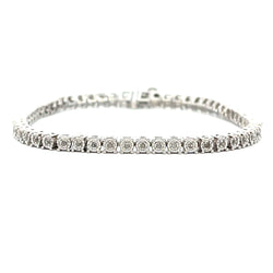 Genuine .50ct Diamond Tennis Bracelet Sterling Silver