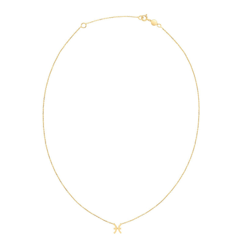 14K Yellow Gold Pisces Necklace