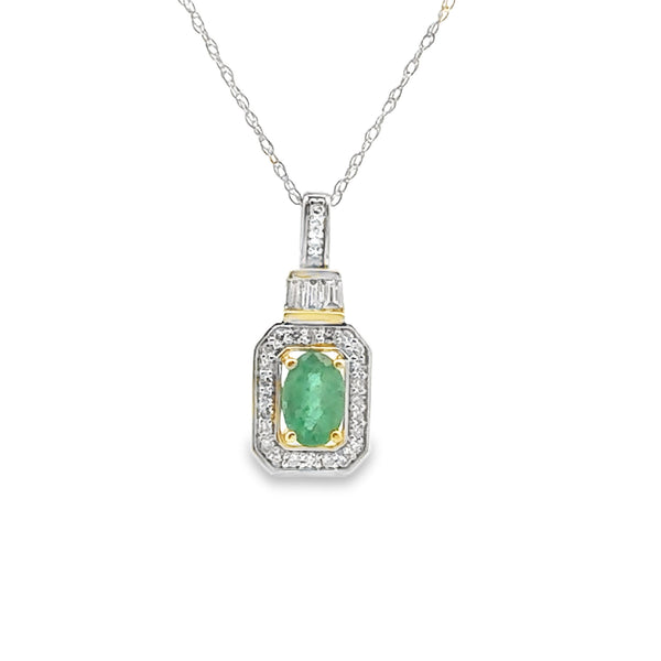 .57ct Emerald Diamond Fashion Pendants 14KT Yellow Gold