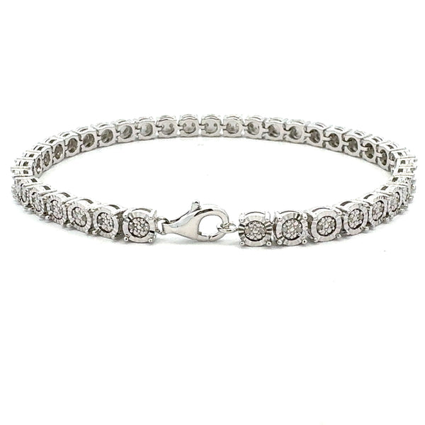 Genuine .25ct Diamond Tennis Bracelet Sterling Silver