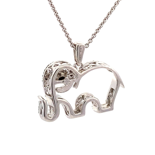 Natural .05ct Diamond Animal Pendant Sterling Silver