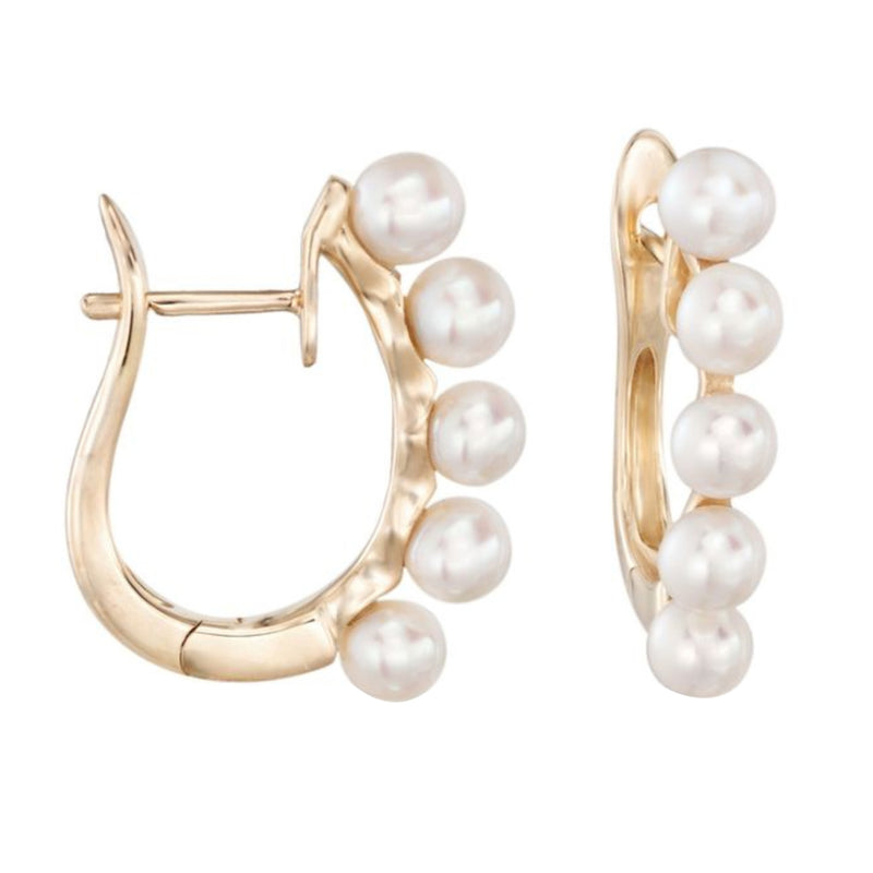 V3 Jewelry Cultured Pearl & 18k Gold-Plated Huggie Earrings