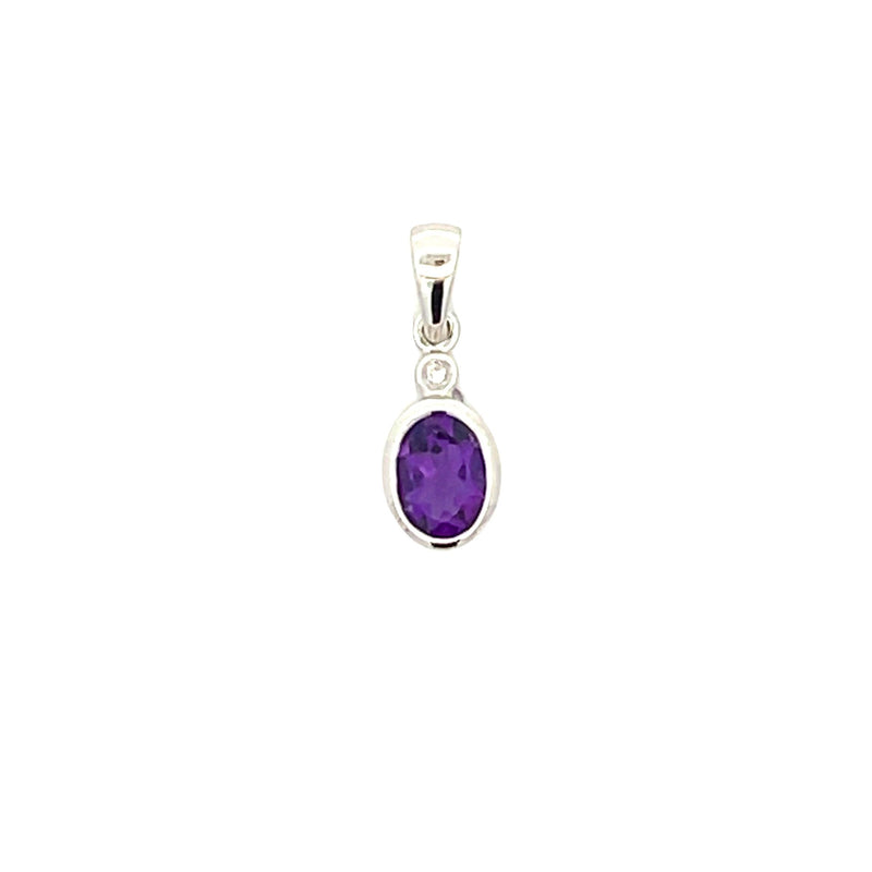 .45ct Amethyst Diamond Fashion Pendants 10KT White Gold