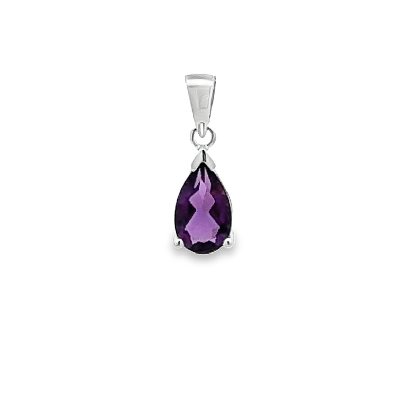 Genuine .75ct Amethyst Fashion Pendants 10KT White Gold