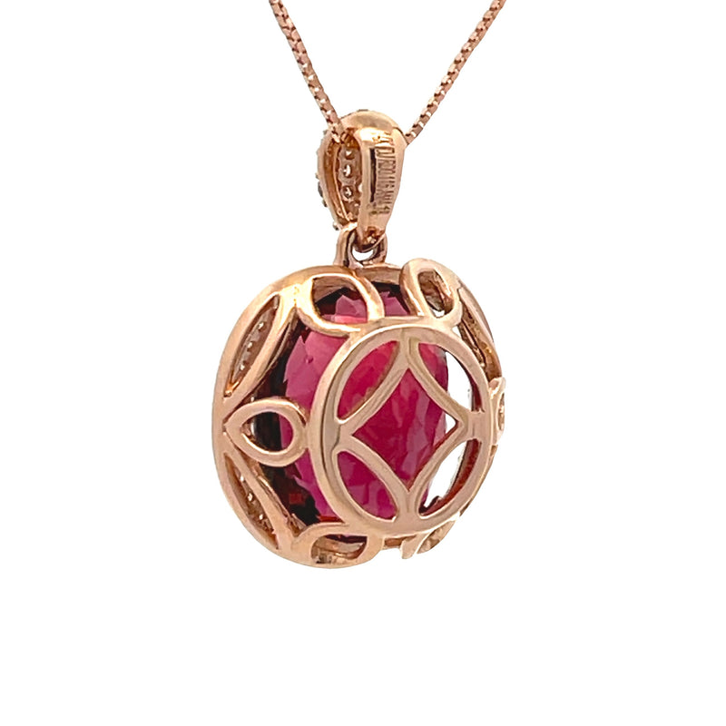 Tourmaline Diamond Fashion Pendants 14KT Rose Gold