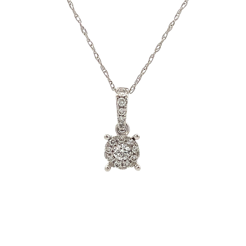 Genuine .14ct Diamond Fashion Pendants 14KT White Gold