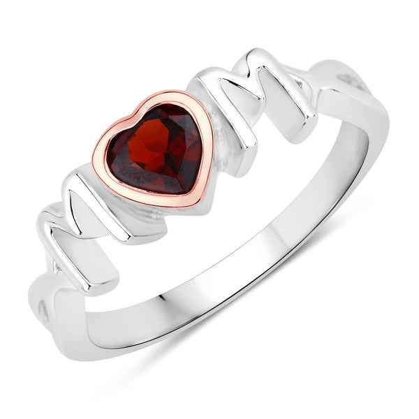 0.50 Carat Genuine Garnet .925 Sterling Silver Ring