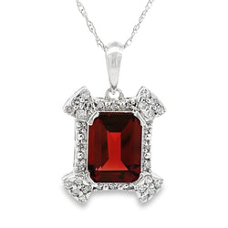 1.87ct Garnet Diamond Fashion Pendants 10KT White Gold