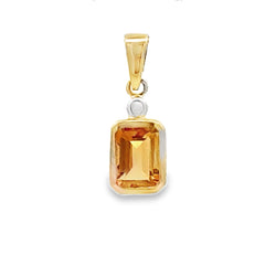 .94ct Citrine Diamond Fashion Pendants 10KT Yellow Gold