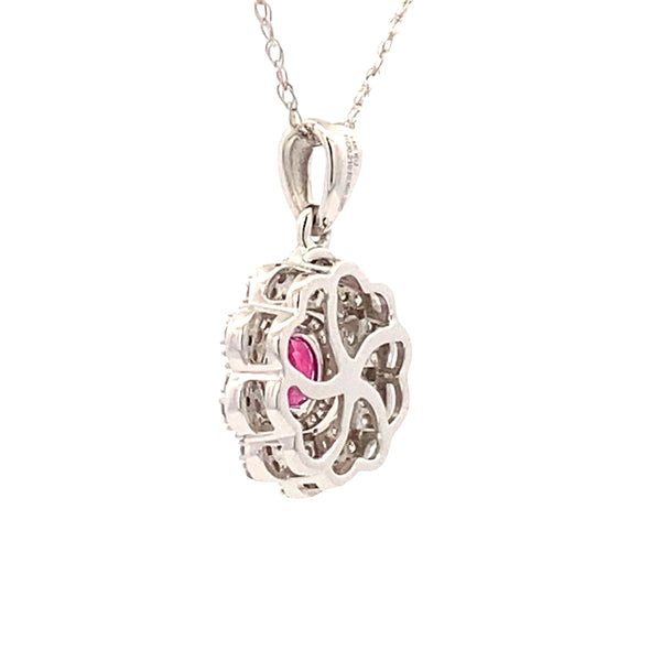 .58ct Ruby Diamond Fashion Pendants 14KT White Gold