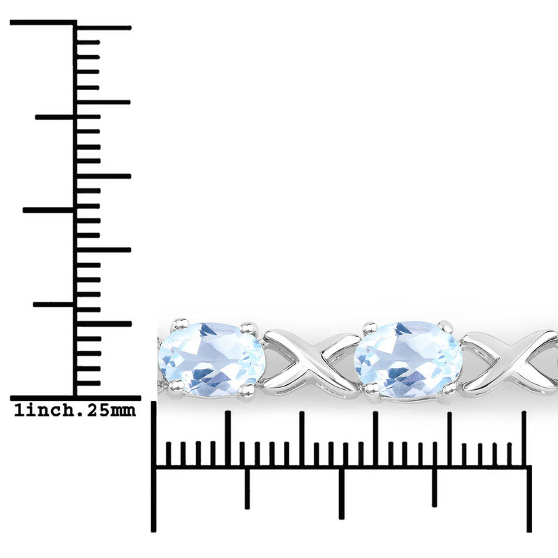 4.75 Carat Genuine Blue Topaz .925 Sterling Silver Bracelet