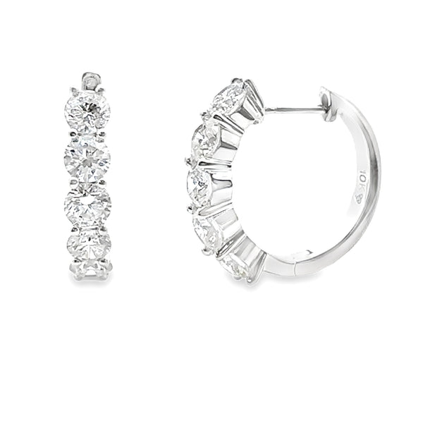 2.00ct Lab Grown Diamond Hoop Earrings 10KT White Gold