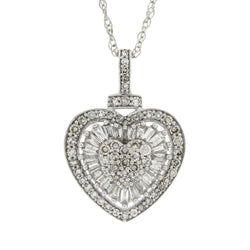 .50ct Diamond Heart Love Pendant 10KT White Gold