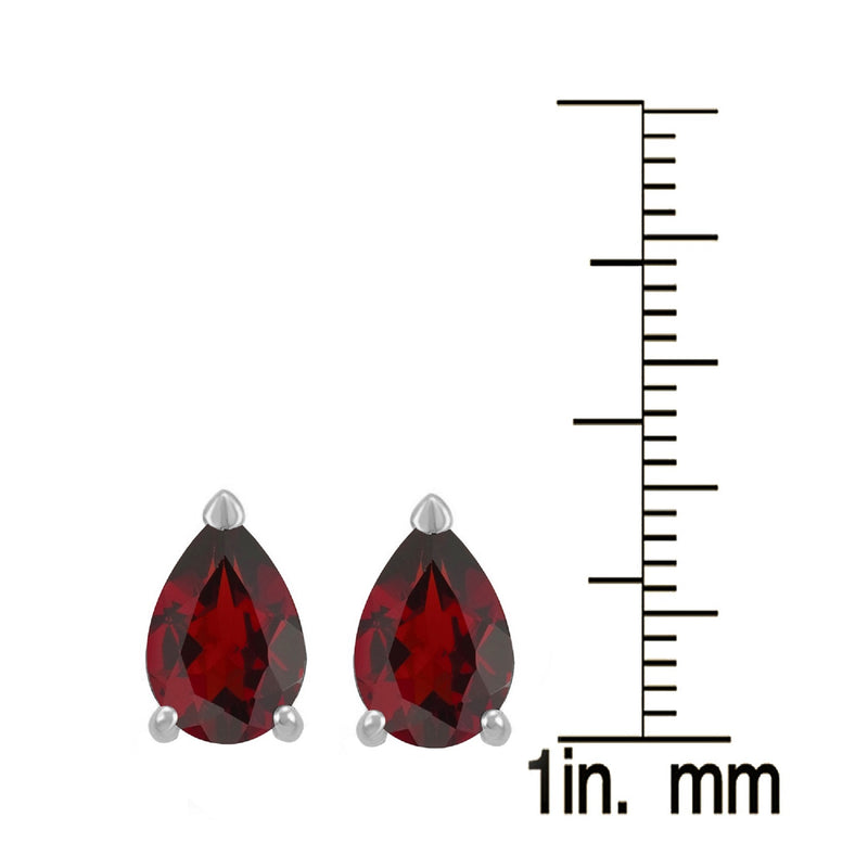 V3 Jewelry Sterling Silver Set of 3 -Natural Citrine, White Topaz and Garnet Stud Earrings