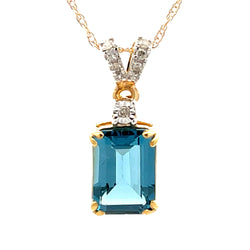 London Blue Topaz Fashion Pendants 10KT Yellow Gold