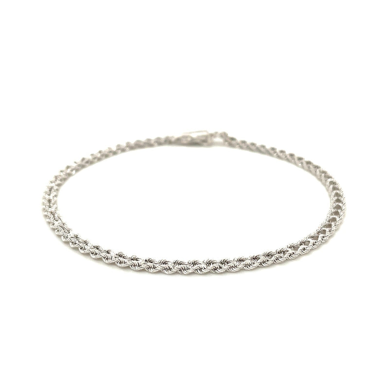 3.0 mm 14k White Gold Two Row Rope Bracelet