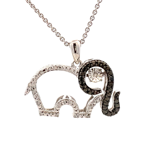 Natural .05ct Diamond Animal Pendant Sterling Silver