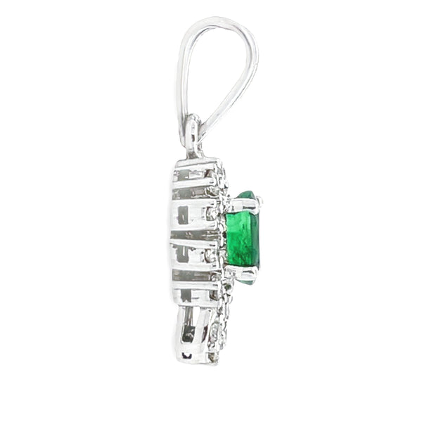 .75ct Emerald Diamond Fashion Pendants 18KT White Gold