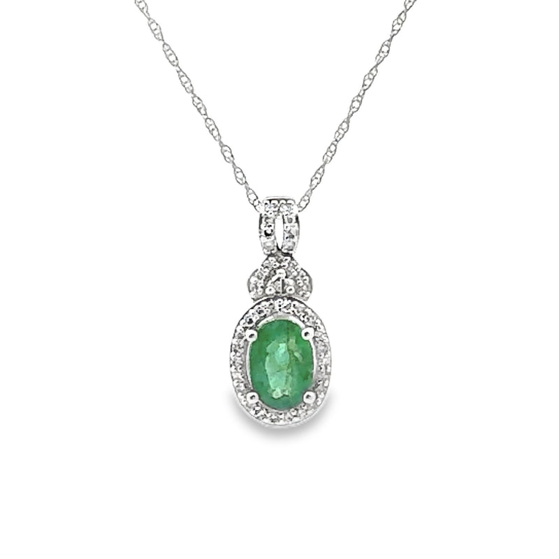 .91ct Emerald Diamond Fashion Pendants 10KT White Gold