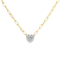 .10ct Diamond Heart Love Pendant 14KT Yellow Gold