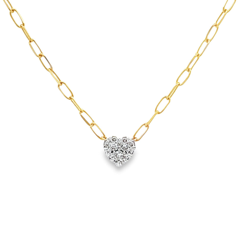 .10ct Diamond Heart Love Pendant 14KT Yellow Gold