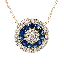 Sapphire Diamond Fashion Pendants 14KT Yellow Gold