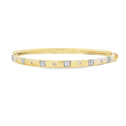 Genuine .25ct Diamond Bangle Bracelet 10KT Yellow Gold