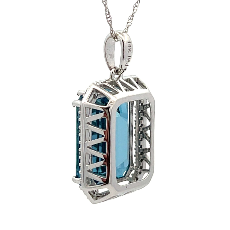 London Blue Topaz Fashion Pendants 14KT White Gold