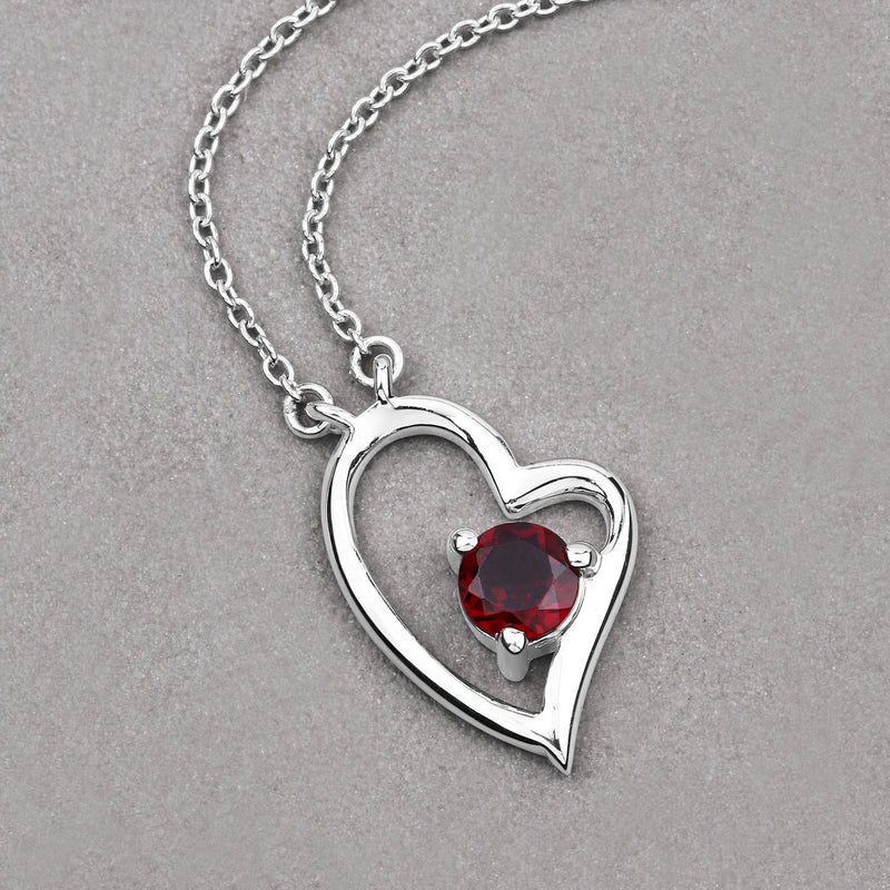 0.60 Carat Genuine Garnet .925 Sterling Silver Necklace