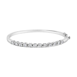 14K White Gold 1 7/8ct. TDW Round Cut Diamond Bonds of Love Bangle (H-I SI1-SI2)