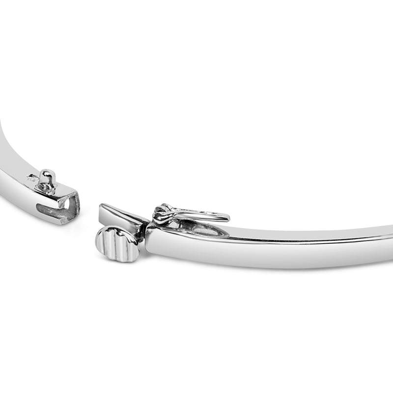 14K White Gold 1 7/8ct. TDW Round Cut Diamond Bonds of Love Bangle (H-I SI1-SI2)